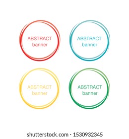 Set of round colorful vector shapes banners. Abstract vector banner with shadow. Design elements for web.