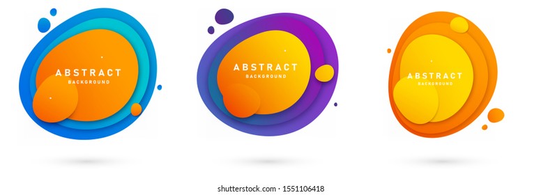 Set of round colorful vector shapes. Abstract vector banners. Design elements.