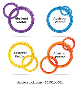 Set of round colorful vector shapes. Abstract vector banners. Design elements.