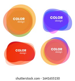 Set of round colorful vector shapes. Abstract vector banners. Design elements.