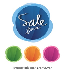 Set of round colorful vector shapes, sale banner, sticker, label, icon, buttons, tags, promotion banner, marketing, Design elements for business