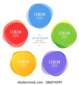 Set Of Round Colorful Vector Shapes. Abstract Vector Banners. Design Elements.