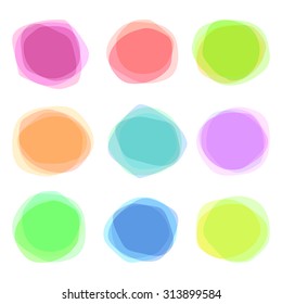 Set of round colorful vector shapes. Abstract vector banners, logo design template.