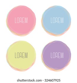 Set of round colorful vector shapes. Abstract vector banners. Design elements.