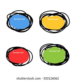 Set of round colorful vector shapes