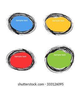 Set of round colorful vector shapes