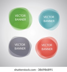 Set of round colorful vector shapes. Abstract vector banners. Design elements. Vector illustration.
