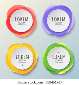 Set Of Round Colorful Vector Shapes. Abstract Vector Banners. Design Elements.