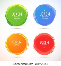 Set of round colorful vector shapes. Abstract vector banners. Design elements.