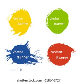 Set of round colorful vector shapes. Abstract vector banners. Design elements. - stock vector. Spot, spray, blot.