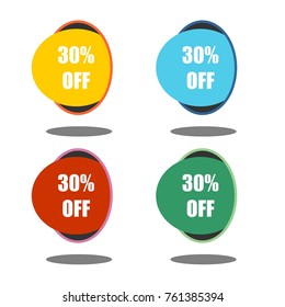 Set of round colorful vector shapes. Abstract vector banners. Design elements.