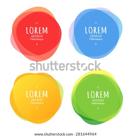 Set of round colorful vector shapes. Abstract vector banners. Design elements.