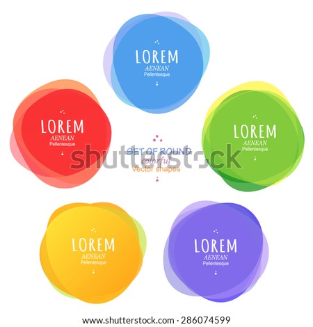 Set of round colorful vector shapes. Abstract vector banners. Design elements.