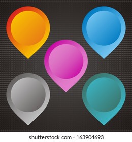 Set of round colorful web buttons vector illustration