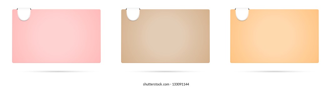 Set of round corner labels with blank tag / round corner template with tag