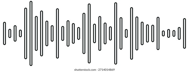 Set of round curved sound waves. Audio spectrum sound wave vector icon set. Audio waveform sound wave graphic visual representation frequency amplitude signal design.
