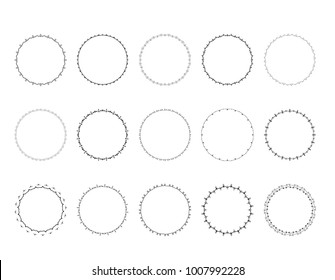 Set of round decorative borders. Collection frames. Hand drawn design elements for Graphic Design - Banner, Poster, Flyer, Brochure, Card. Vector illustration.