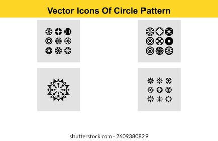 Set of round doodle hand drawn patterns and textures is isolated on white background. Trendy vector graphic elements for cover, poster, banner, label, fabric, wallpaper, wrapping.