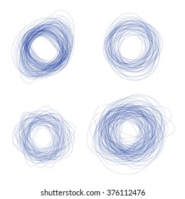 Set of round doodle   - vector illustration 