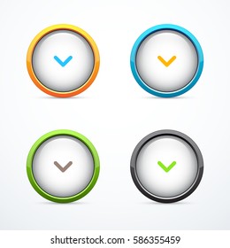 Set of round download buttons