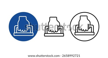 Set of round easy to carry icons in flat style
