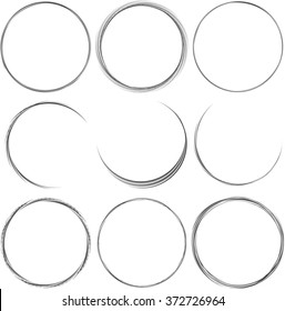 Set of round elements for design. Frame, border.