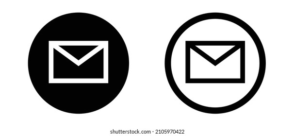 A set of round email icons. Vectors.