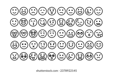 Set of round emoticons or Emoji illustration icons. Smile icon vector illustration 