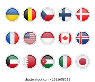 emblema de la placa mundial de Round Flags