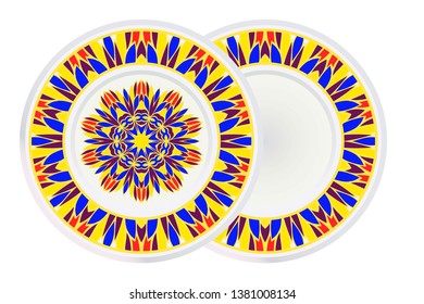 Set of round Flower Coloring Mandala and frame. Decorative Elements. Vector Illustration. Oriental Pattern, Indian, Moroccan, Mystic, Ottoman Motifs.