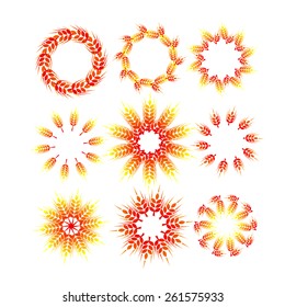 Set round frame of ears. Vector
