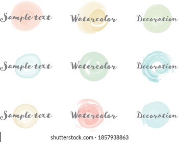 Conjunto de marcos redondos con textura acuarela