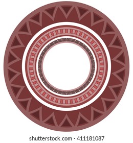 Set of round frames with ethnic pattern and place for text. Vector elements for design of postcards, cards, scrapbooking, invitations and your creativity 