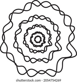 Set of round frames frame sketch hand drawn. isolated on white, vector illustration