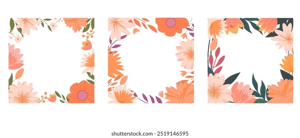 Set of round frames for invitations and cards.
