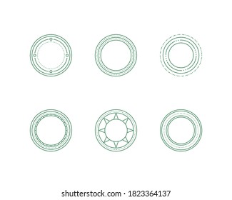 Set of round frames isolated on white background. Blank frames template. Vector illustration.