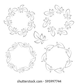 Set of round frames isolated on white backgrounds . Perfect for greetings, invitations.