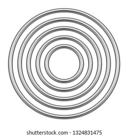Set of round frames made of shower hoses. Vector template illustration for banners, flyers, invitations or greeting cards isolated on white background.