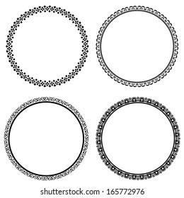 Set of round frames on white background, vector illustration