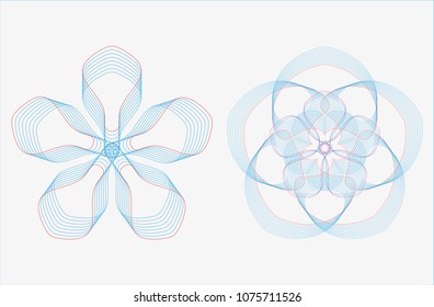 Set of round geometric curves in dual tone color. Easy to modify