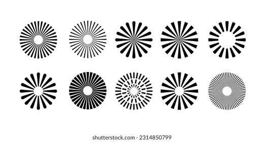 Set of round geometric symbol