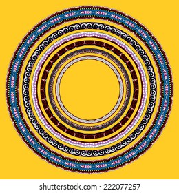 set of round geometrical frames, circle border ornament, vector illustration