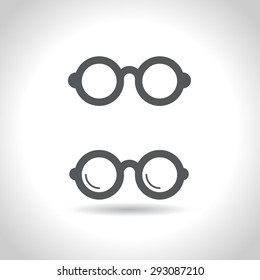 Set of Round Glasses Icon Symbol. Vector