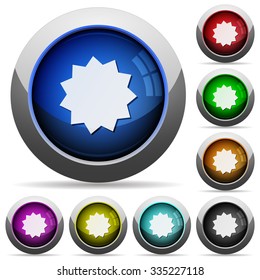 Set of round glossy certificate buttons. Arranged layer structure.