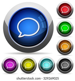 Set of round glossy chat buttons. Arranged layer structure.