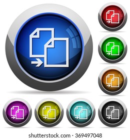 Set of round glossy copy buttons. Arranged layer structure.