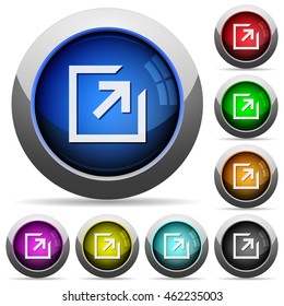 Set of round glossy export buttons. Arranged layer structure.