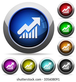 Set of round glossy graph buttons. Arranged layer structure.