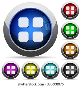 Set of round glossy large thumbnails buttons. Arranged layer structure.