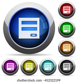 Set of round glossy Login panel buttons. Arranged layer structure.